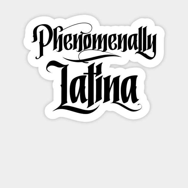 Vintage Phenomenally Latina Girl. Cool Hispanic Hertiage Month Dia De Muertos Gift Sticker by teemaniac